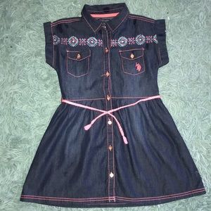 EUC Girl’s Blue jean button down Polo dress 👗